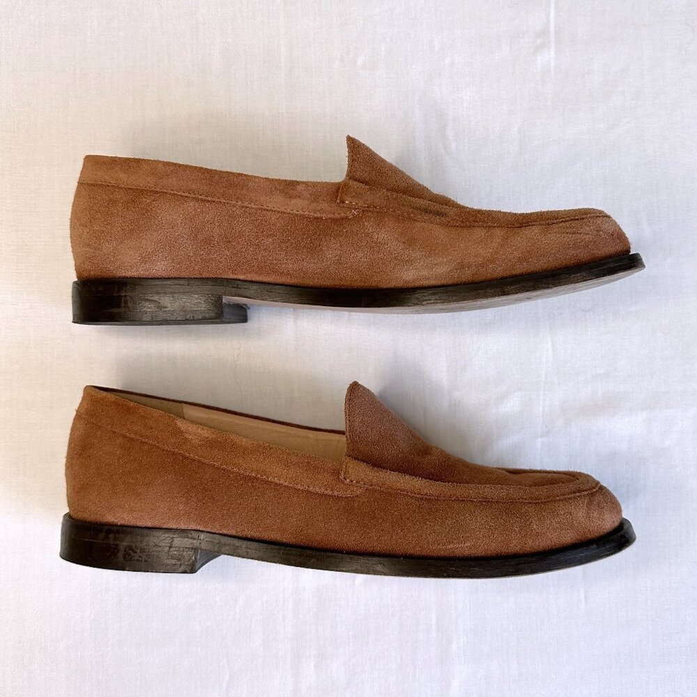 J. Crew Winona Caramel Suede Loafers - Picture 4 of 13